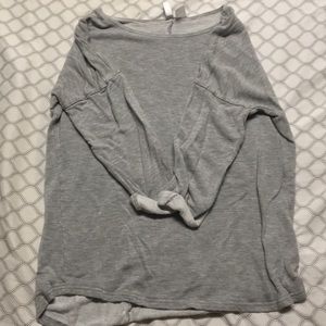 Gray Crop-Sleeve Shirt